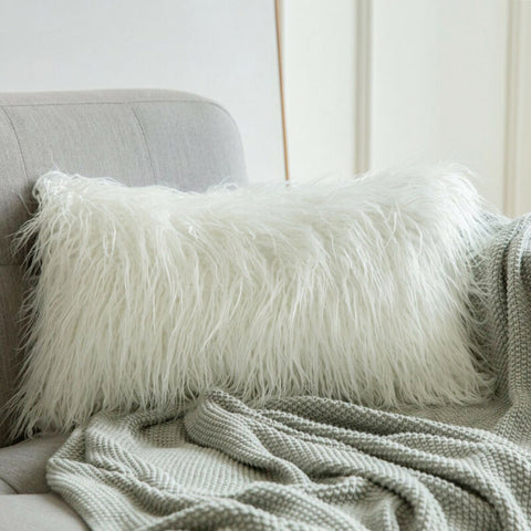 Luxury Series Super Plush Faux Fur Winter Warm Mongolian Throw Cushion